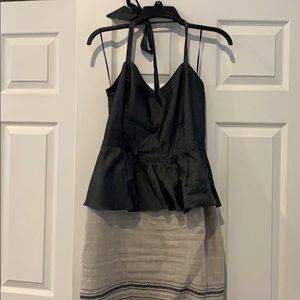 Eva Franco, linen halter peplum dress